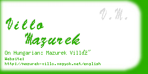 villo mazurek business card